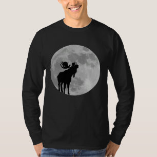 Cool Moose  Moon    Howling Moose T-Shirt
