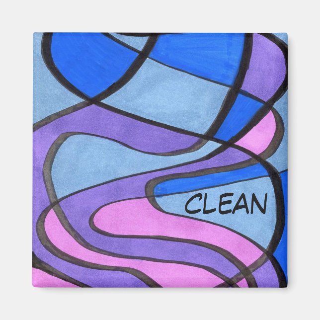 "Cool Morning" Abstract  Dishwasher Status Magnet (Front)