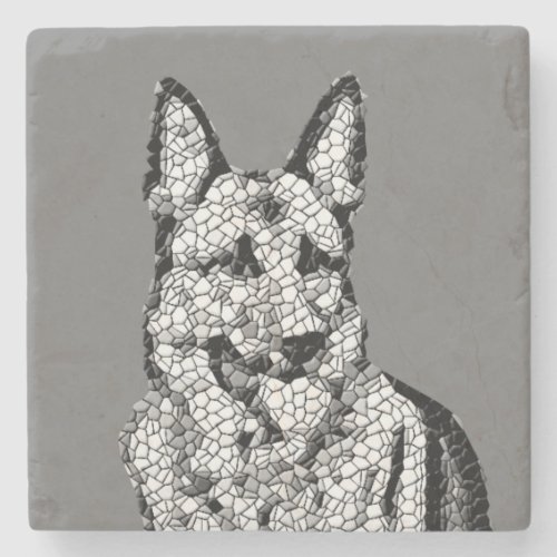 Cool Mosaic German Shepherd Marble Coaster