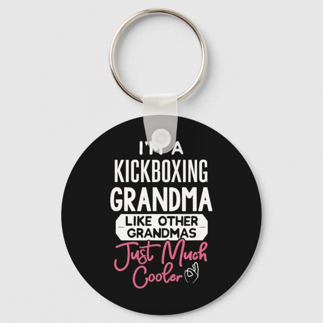 Cool Mothers Day Design Kickboxing Grandma  Keychain (Front)