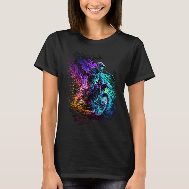Cool motocross rider Offroad action T-Shirt (Front)