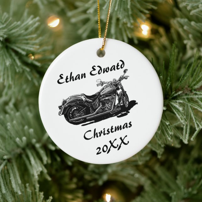 Cool Motorbike Ceramic Ornament (Tree)