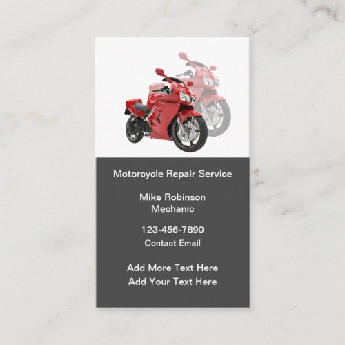 Cool Motorcycle Mechanic Business Cards