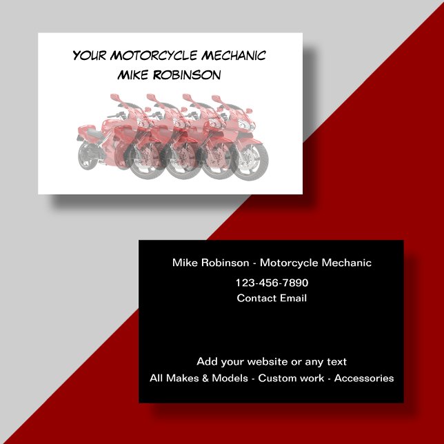 Cool Motorcycle Mechanic New Business Cards (Creator Uploaded)