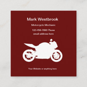 Cool Motorcycle Mechanic Square Business Card