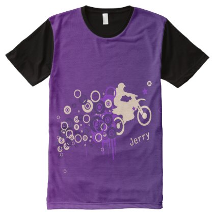 Cool Motorcyclist | Purple All-Over-Print Shirt