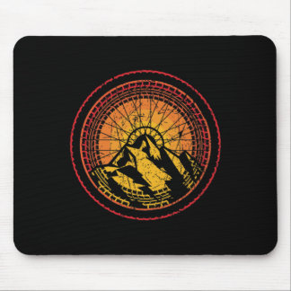 Cool Mountain Biking Tire Spokes Sunset Tread Bike Mouse Pad