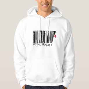 Cool Mountain Climber Man Colorful Barcode Hoodie