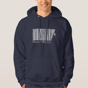 Cool Mountain Climber Man Colorful Barcode Hoodie