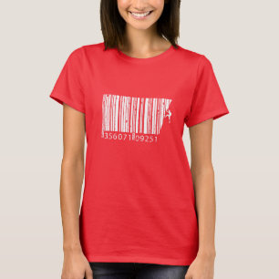 Cool Mountain Climber Man Colorful Barcode T-Shirt
