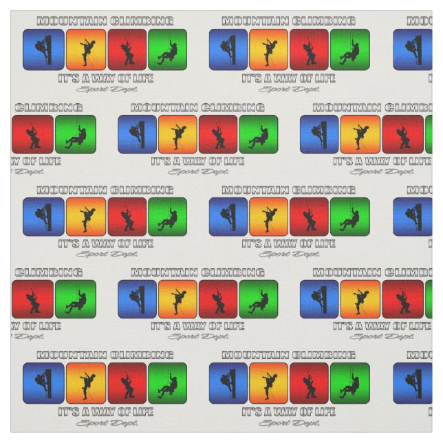 Cool Mountain Climbing It Is A Way Of Life Fabric (Swatch)
