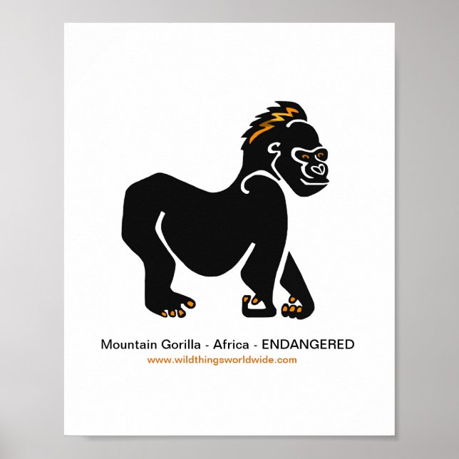 Cool  Mountain GORILLA - Endangered animal -poster Poster (Front)