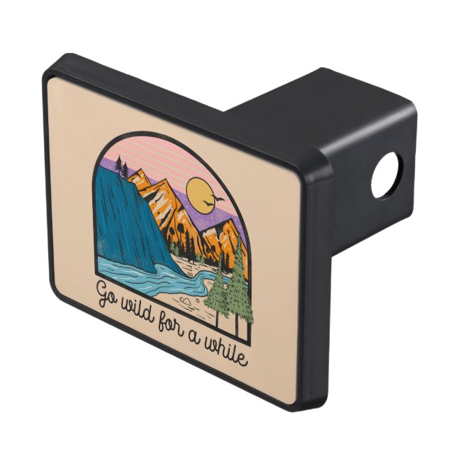 cool Mountain lake word art Hitch Cover (Top Right)