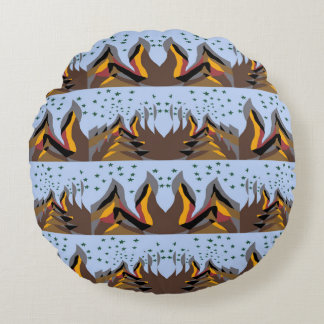 Cool Mountains Round Pillow