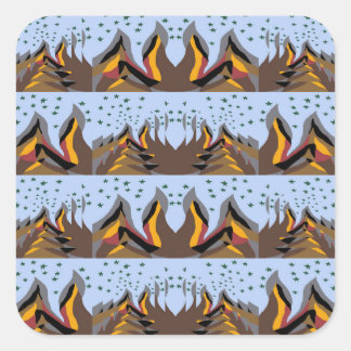Cool Mountains Square Sticker