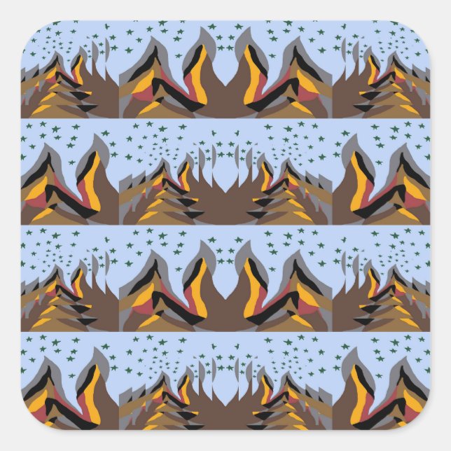 Cool Mountains Square Sticker (Front)