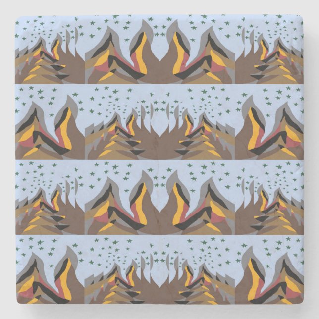 Cool Mountains Stone Coaster (Front)