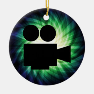 Cool Movie Camera; Video Film Ceramic Ornament