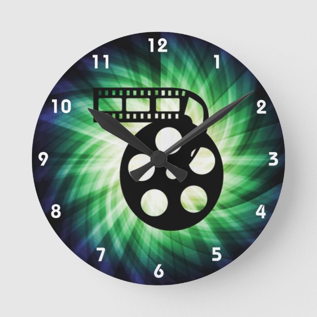Cool Movie Film Reel Round Clock (Front)
