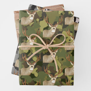 Cool Mule Deer Buck Camo Fishing Men's Wrapping Paper Sheets