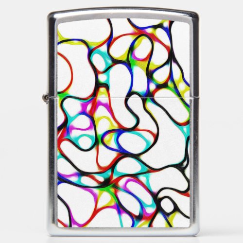 Cool Multi_Color Curvy Lines Zippo Lighter