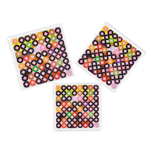 Cool Multi Colored Circles  Pink Clovers Acrylic Tray