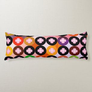 Cool Multi Colored Circles & Pink Clovers Body Pillow