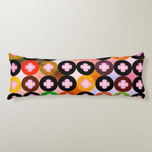 Cool Multi Colored Circles  Pink Clovers Body Pillow