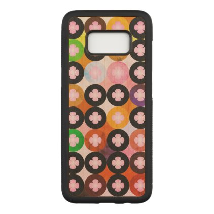 Cool Multi Colored Circles &amp; Pink Clovers Carved Samsung Galaxy S8 Case
