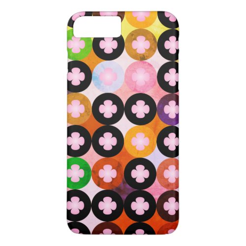 Cool Multi Colored Circles  Pink Clovers iPhone 8 Plus7 Plus Case