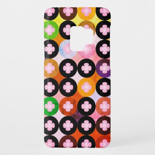 Cool Multi Colored Circles  Pink Clovers Case_Mate Samsung Galaxy S9 Case
