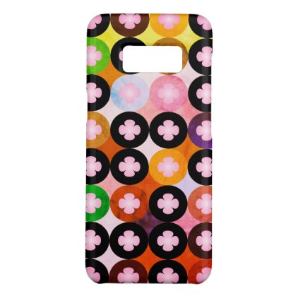 Cool Multi Colored Circles &amp; Pink Clovers Case-Mate Samsung Galaxy S8 Case