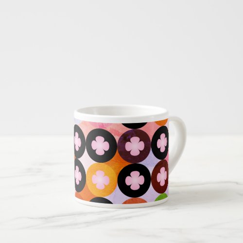 Cool Multi Colored Circles  Pink Clovers Espresso Cup