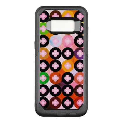 Cool Multi Colored Circles &amp; Pink Clovers OtterBox Commuter Samsung Galaxy S8 Case