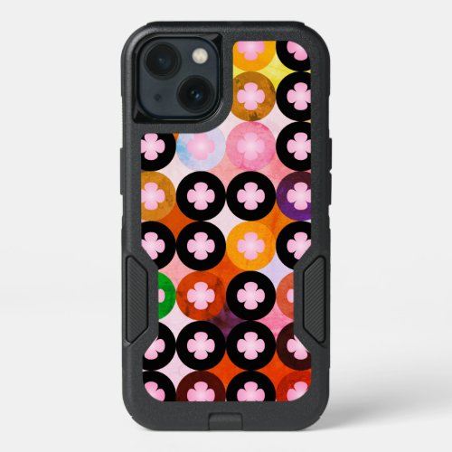 Cool Multi Colored Circles  Pink Clovers iPhone 13 Case