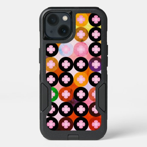 Cool Multi Colored Circles  Pink Clovers iPhone 13 Case