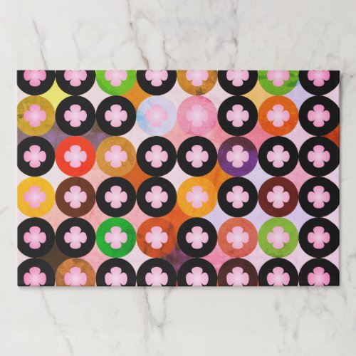 Cool Multi Colored Circles  Pink Clovers Paper Pad