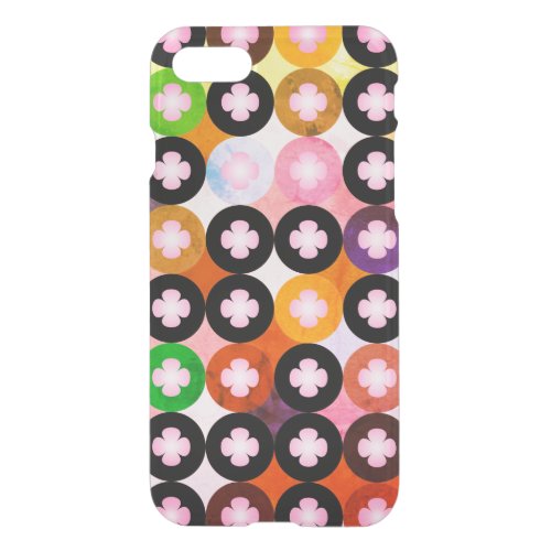 Cool Multi Colored Circles  Pink Clovers iPhone SE87 Case