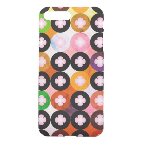 Cool Multi Colored Circles  Pink Clovers iPhone 8 Plus7 Plus Case