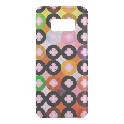 Cool Multi Colored Circles &amp; Pink Clovers Uncommon Samsung Galaxy S8 Case