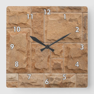Cool Multi-Shape Stone Wall Square Wall Clock