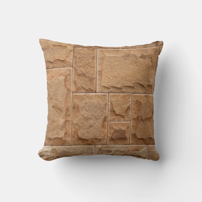 Cool Multi-Shape Stone Wall Throw Pillow (Front)