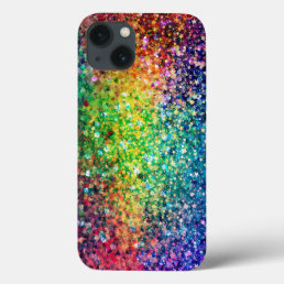 Cool Multicolor Retro Glitter &amp; Sparkles Pattern 2 iPhone 13 Case