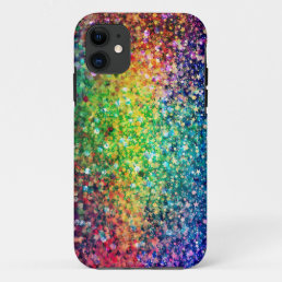 Cool Multicolor Retro Glitter &amp; Sparkles Pattern 2 iPhone 11 Case