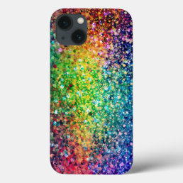 Cool Multicolor Retro Glitter &amp; Sparkles Pattern 2 iPhone 13 Case