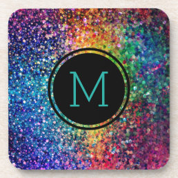 Cool Multicolor Retro Glitter &amp; Sparkles Pattern 2 Drink Coaster