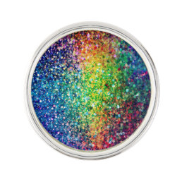 Cool Multicolor Retro Glitter &amp; Sparkles Pattern 2 Pin