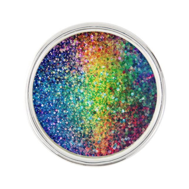 Cool Multicolor Retro Glitter & Sparkles Pattern 2 Pin (Front)