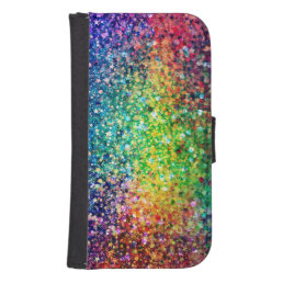Cool Multicolor Retro Glitter &amp; Sparkles Pattern 2 Galaxy S4 Wallet Case