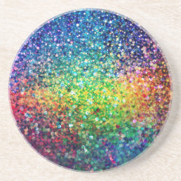 Cool Multicolor Retro Glitter &amp; Sparkles Pattern 2 Sandstone Coaster